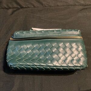 Elegant Green Woven Clutch